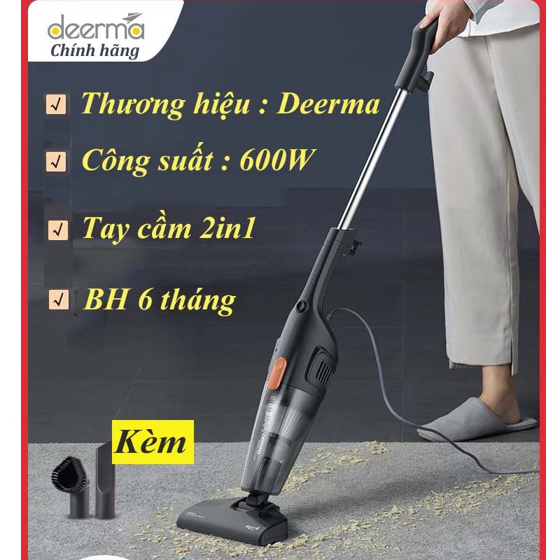 [SẴN HÀNG][3 ĐẦU HÚT] Máy hút bụi cầm tay Xiaomi Deerma DX115C - Máy hút bụi gia đình mini thế hệ mới CÔNG SUẤT LỚN 600W