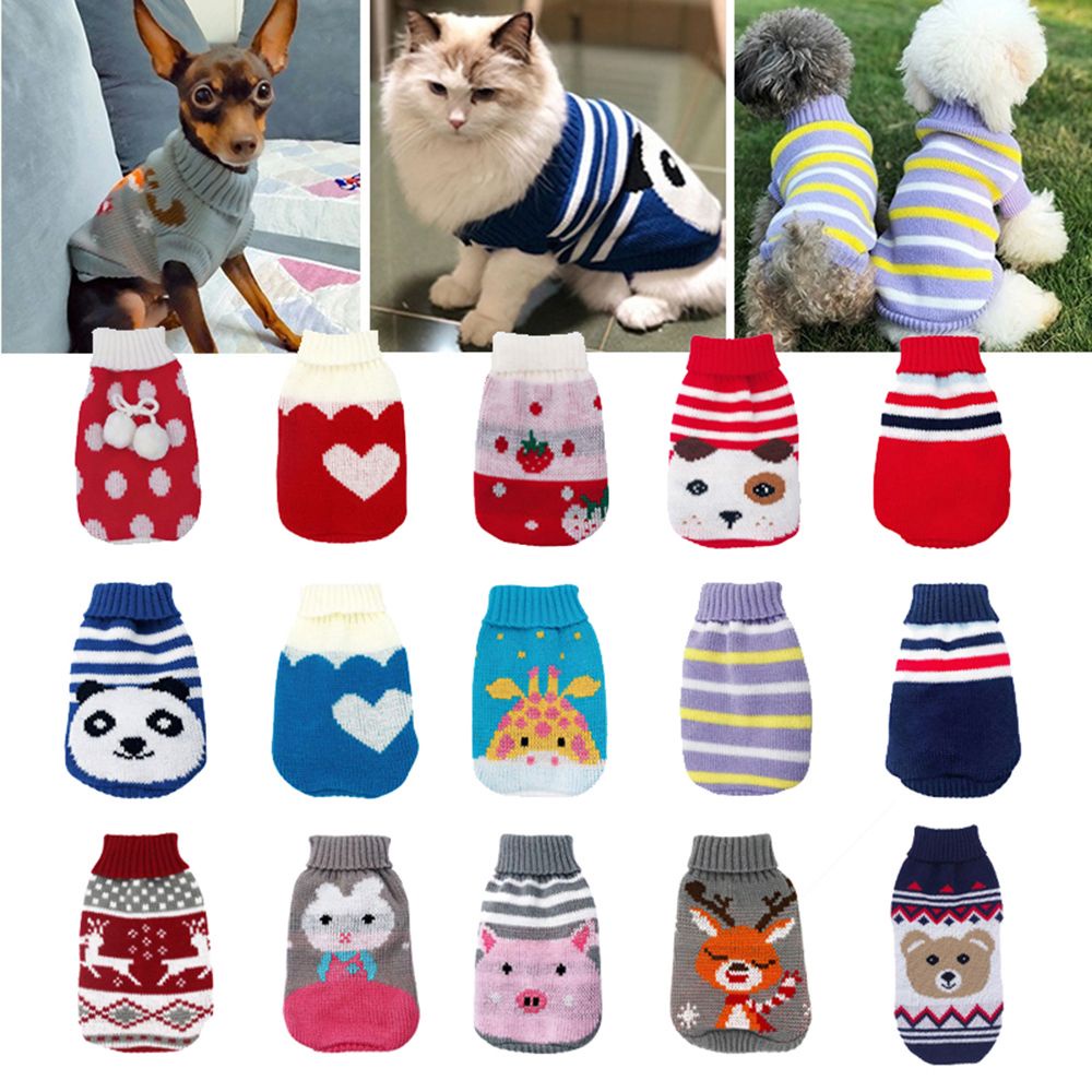 Áo len đan ấm áp thời trang mùa đông dành cho chó mèo