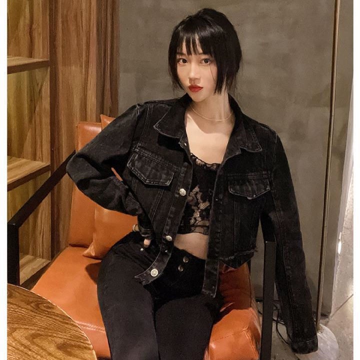 O khoác denim màu sắc thời trang phong cách Hàn Quốc cho nữ