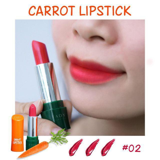 Son sáp siêu lì và mịn môi Carrot Lipstick Magic Coulor Kiss Beauty