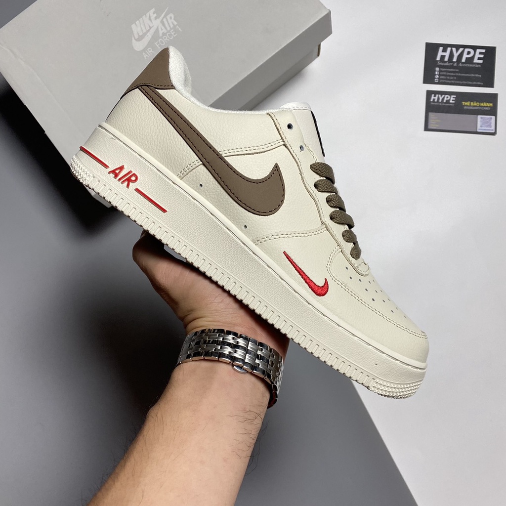 Giày Af1 Low Premium White Brown  - HYPE Sneaker | Phiên bản 1:1 .