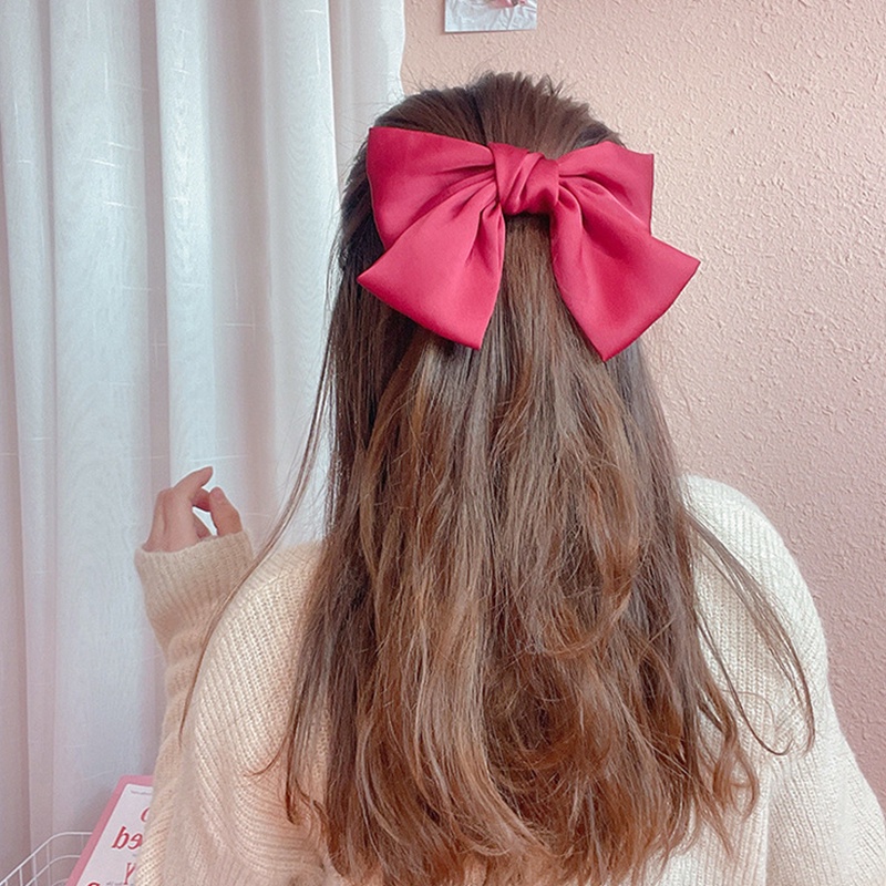 Dây Buộc Tóc Thắt Nơ Ruy Băng Lụa Co Giãn Màu Sắc Ngọt Ngào Thanh Lịch Cho Nữ