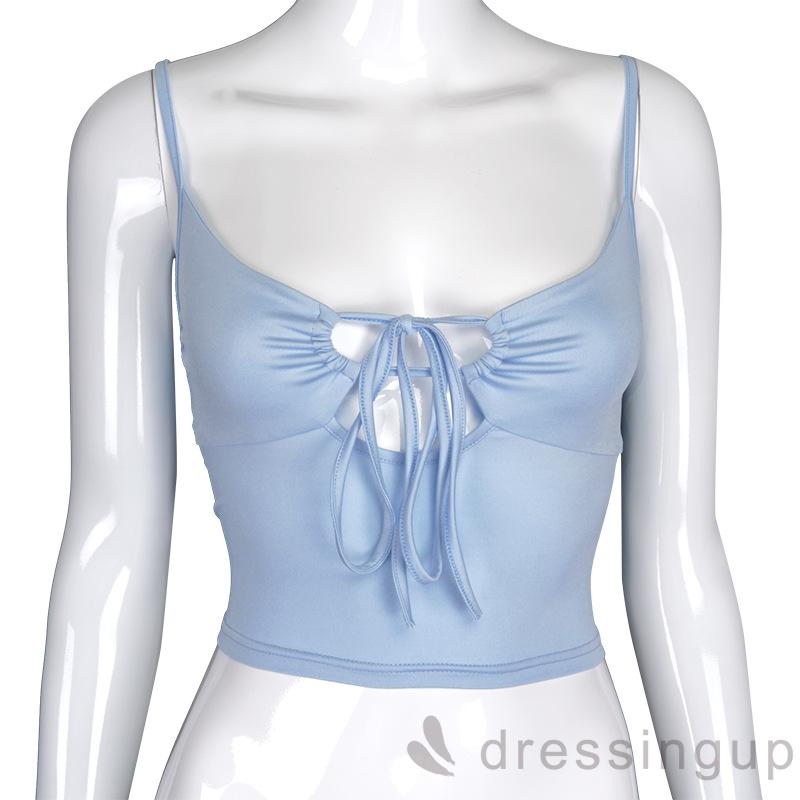 Áo Lửng Hai Dây Màu Trơn Gợi Cảm Cho Nữ