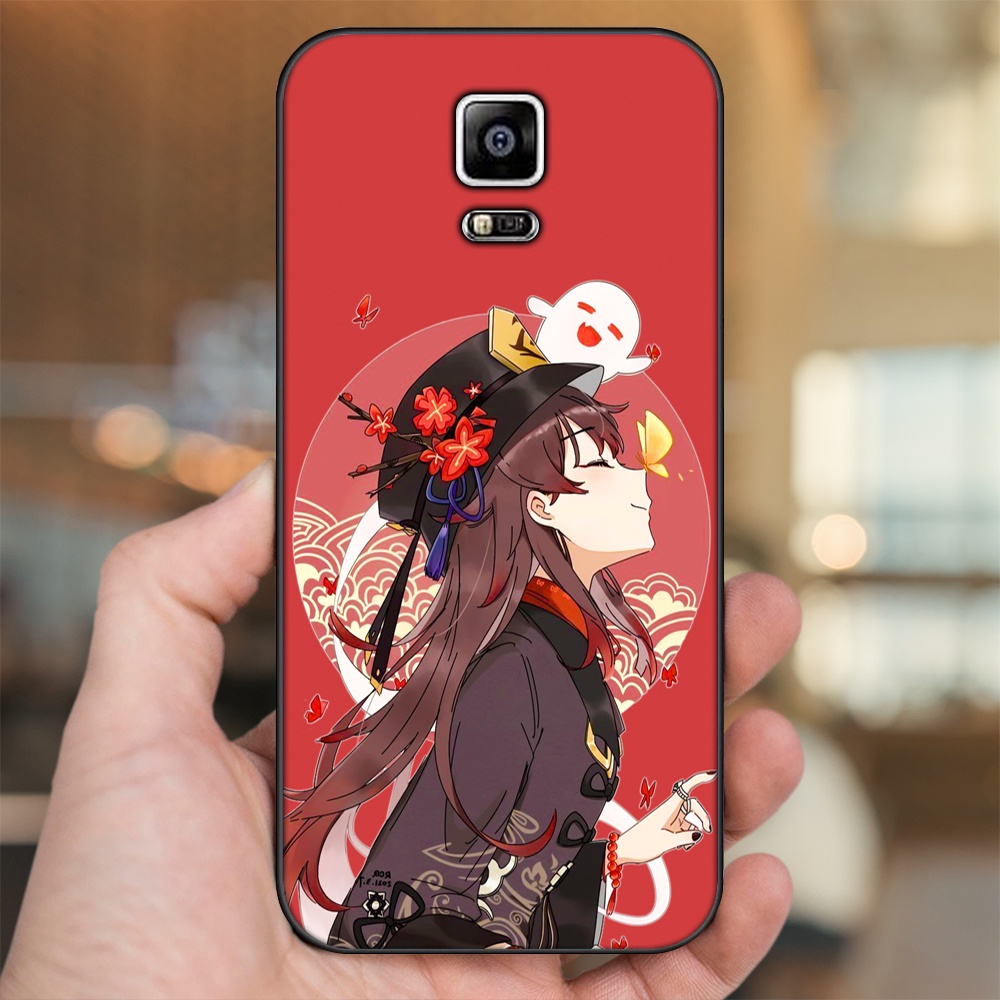 Ốp lưng Samsung Note 4 viền đen in hình Hutao Genshin Impact