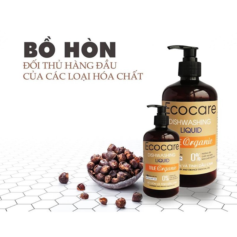 [FREESHIP 100%] Nước Rửa Chén Bồ Hòn Hữu Cơ ECOCARE 4 lít - Sạch dầu mỡ, tinh dầu khử mùi, tiết kiệm 30% nước