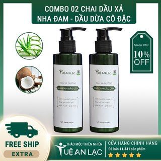 [GIẢM GIÁ] Combo 02 Chai Dầu Xả Ủ Dừa Nha Đam Tuệ An Lạc 200ml - Dầu Xả Thảo Mộc, 100% Thiên Nhiên, Không Hóa Chất