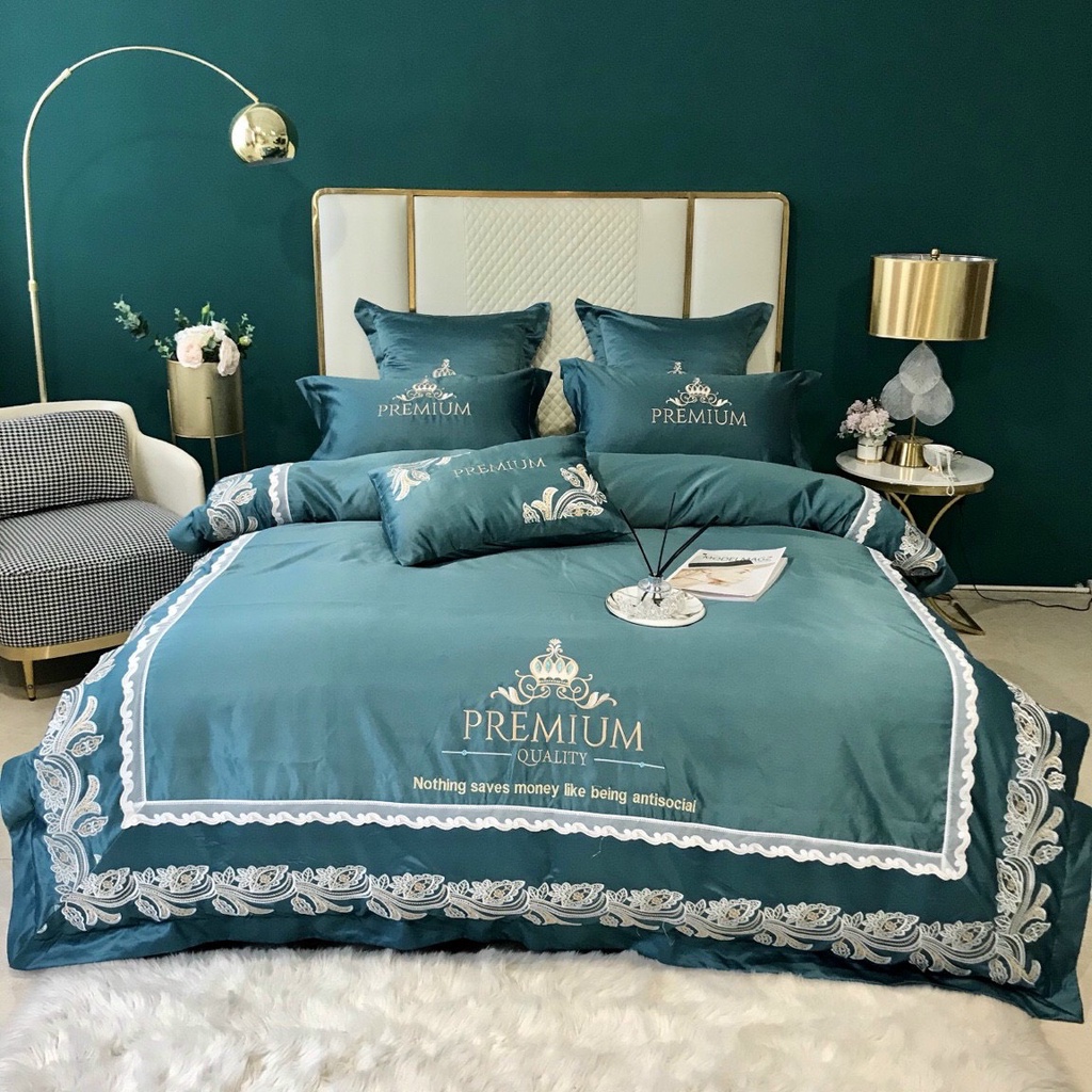 Set Chăn Ga Gối (4 Món) Lụa Silk Premium. Cao Cấp Tinh Tế Và Sang Trọng.Chăn Ga Cưới.Gia Đình. Queviet Shop