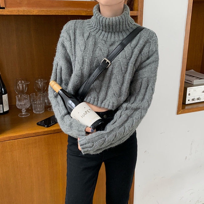 Áo Len Tay Dài Cổ Lọ Phong Cách Hàn Quốc Thời Trang Cho Nữ