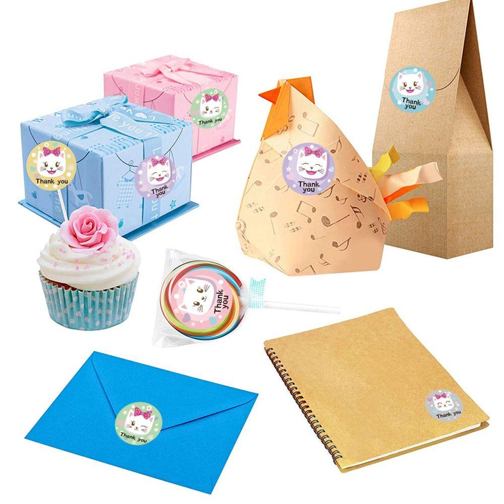 Cuộn 500 Nhãn Dán Dùng Làm Quà Tặng DIY Dễ Thương Cho Bé