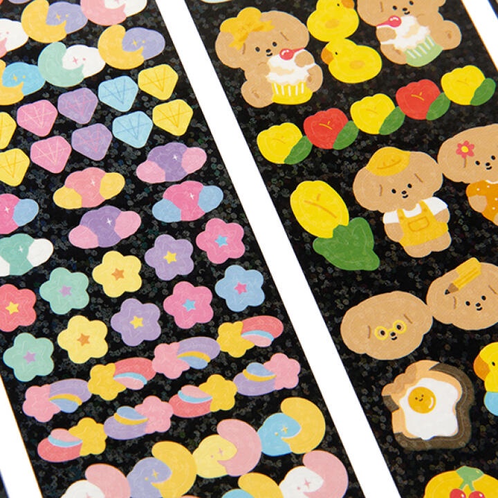 Set 9 Tấm Sticker ARTBOX Hàn Quốc Hologram Lấp Lánh Dễ Thương Purple