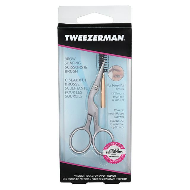 Tweezerman - Dụng cụ tỉa lông &amp; chải định hình khuôn mày Tweezerman Brow Shaping Scissord &amp; Brush