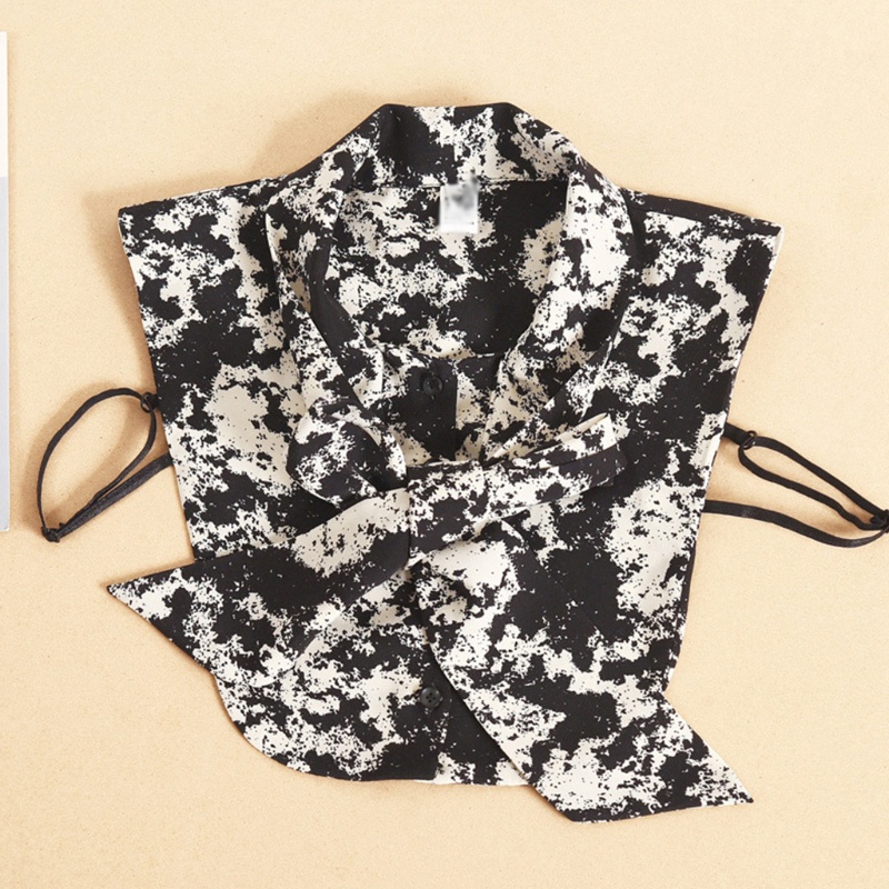 Cổ Áo Sơ Mi Giả Nhiều Lớp Họa Tiết Mực In Dành Cho Nữ