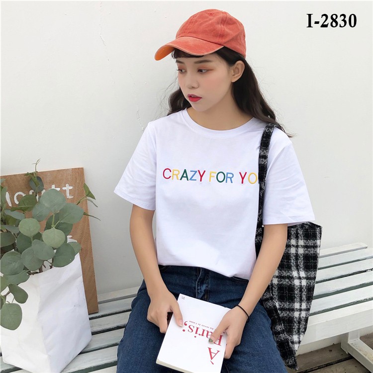 Áo Thun Nữ Tay Lỡ In CRAZY FOR YOU