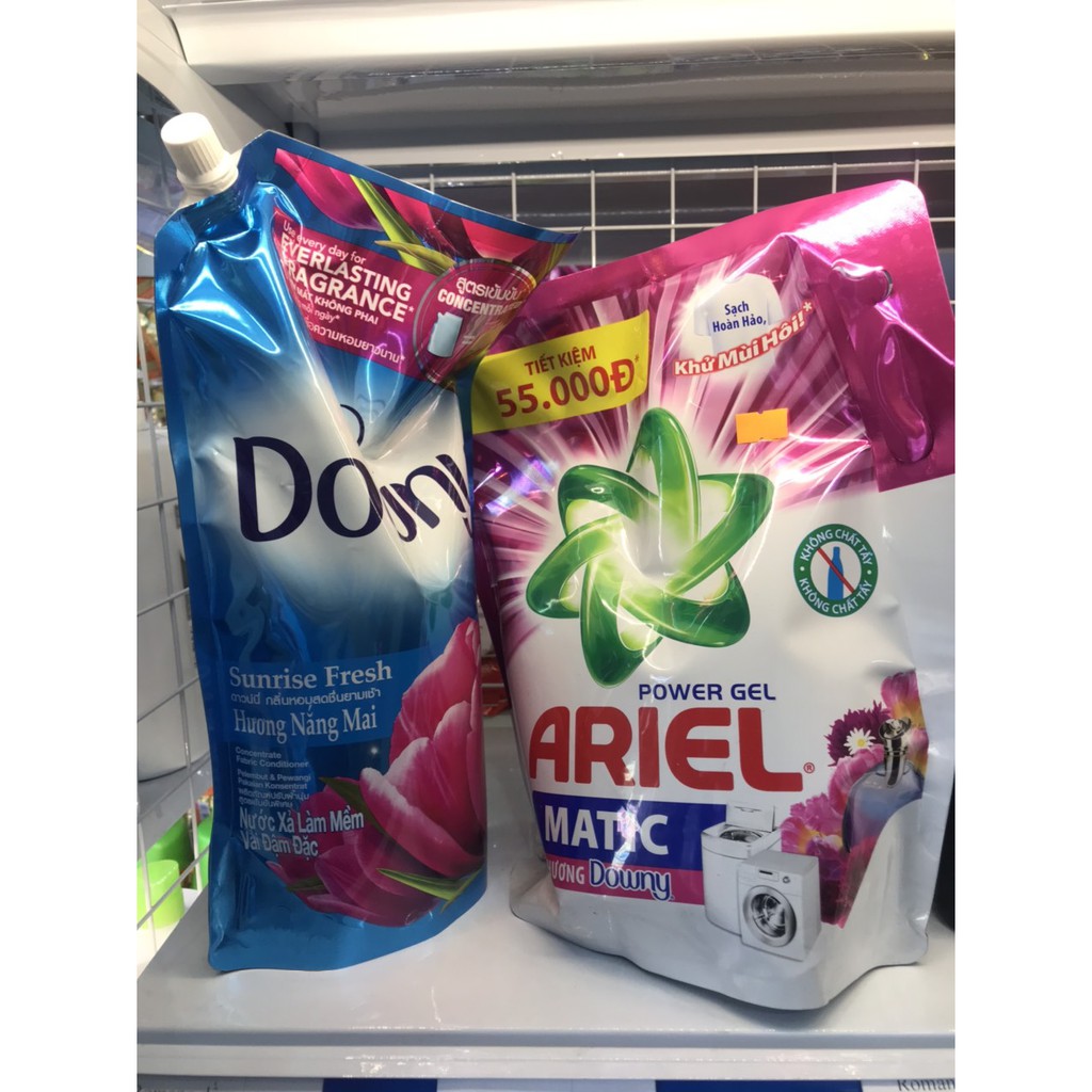 Combo Nước giặt Ariel Matic hương Downy 2.15kg + Nước xả Downy nắng mai 1.6L