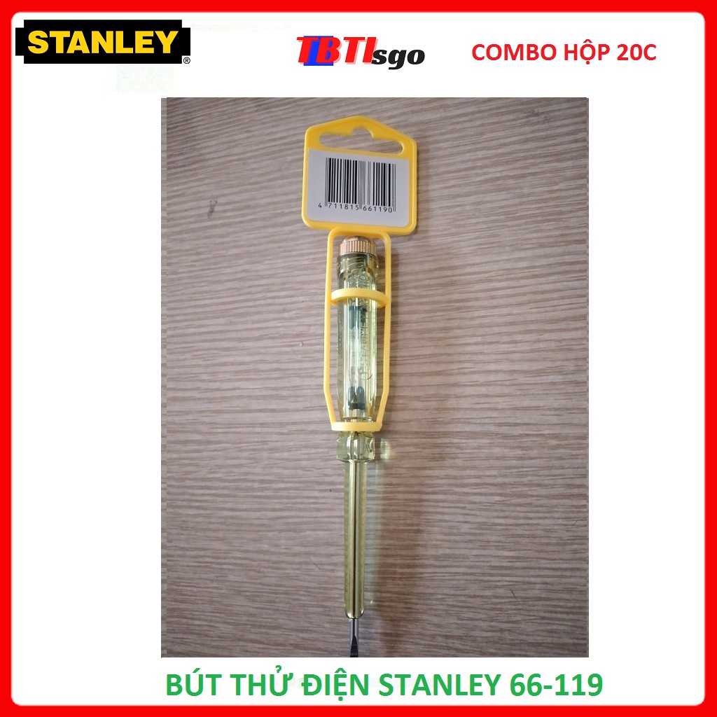 Bút thử điện STANLEY 66-119 COMBO Hộp 20c Tua vít thử điện đa năng STANLEY 100-500V