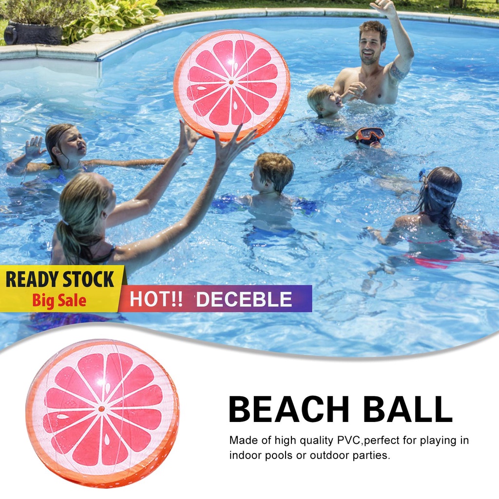 deceble Beach Ball - 12 inch Vacation Pool Party Favors Water Toy Beach Ball Game