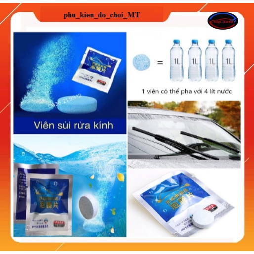 Viên sủi rửa kính ô tô tẩy sạch kính, tạo hiệu ứng lá sen.
