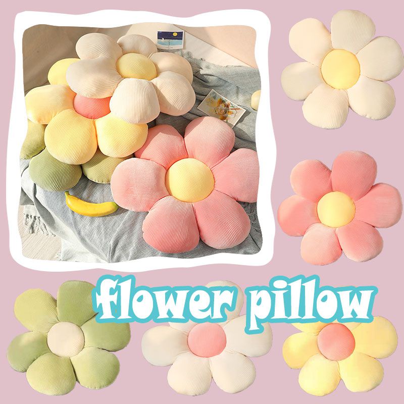 Đệm tựa lưng thiết kế hình bông hoa hoạt hình nhồi bông cho phòng khách/ phòng ngủ