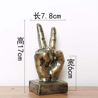 Bộ tượng ba bàn tay like, hi, ok decor studio, trang trí tủ, kệ phòng khách, phòng làm việc