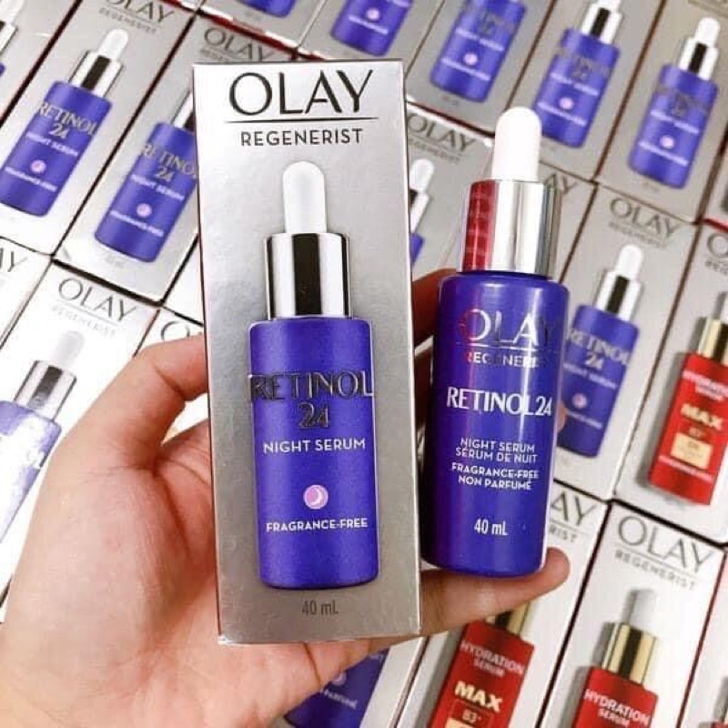 Serum Olay Retinol 24 duỡng trắng da cấp ẩm ban đêm 40ml Nhập Khẩu USA