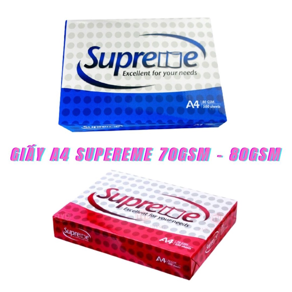Giấy A4 Supreme 70gsm 80gsm giấy in photo A4 giá rẻ