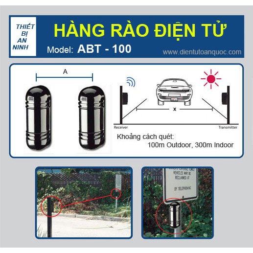 Hàng rào báo động chống trộm bằng cảm biến hồng ngoại 100M ABT-100-Beam ABT-100