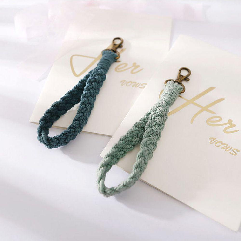 Móc Khóa Xinh Xắn Đáng Yêu|Vòng Tay Dây Cotton Bện Có Móc Khóa Phong Cách Boho