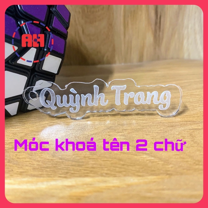 Móc khoá in tên theo yêu cầu siêu đẹp,kèm sđt, tặng khoen inox