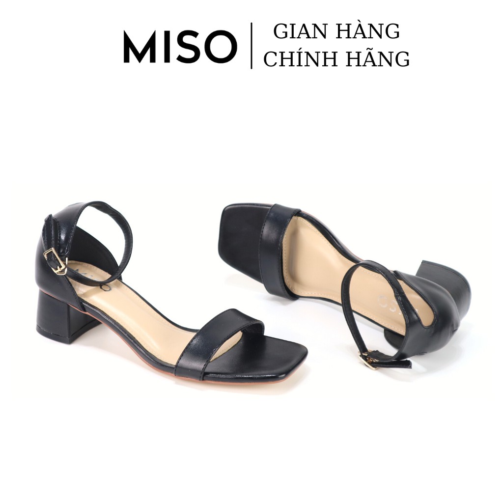 Giày sandal nữ quai ngang basic bít hậu cao 4cm đơn giản tiện lợi đi làm đi chơi Miso M040