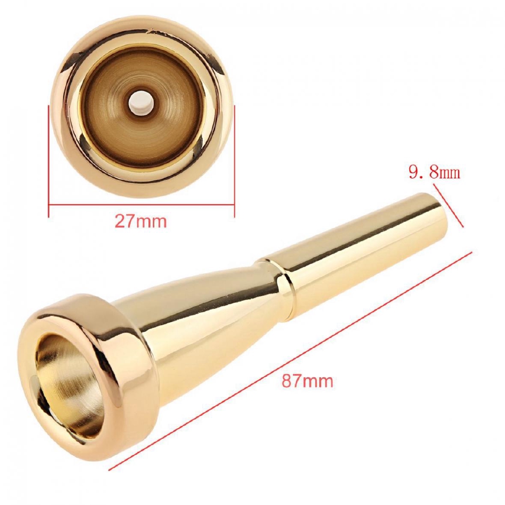 3C 5C 7C Gold Plated Metal Trumpet Mouthpiece Bullet Shape