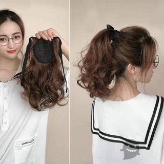 Tóc giả cột 💕 freeship 💕💕tóc giả cột xoăn 30cm