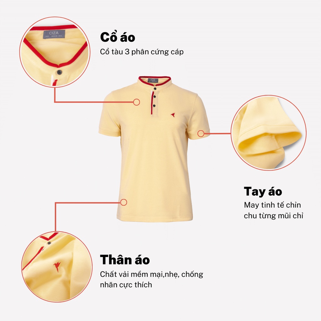 Áo polo ngắn cộc tay nam CIZA cổ tàu vải cotton phong cách casual size S M L XL APNR13