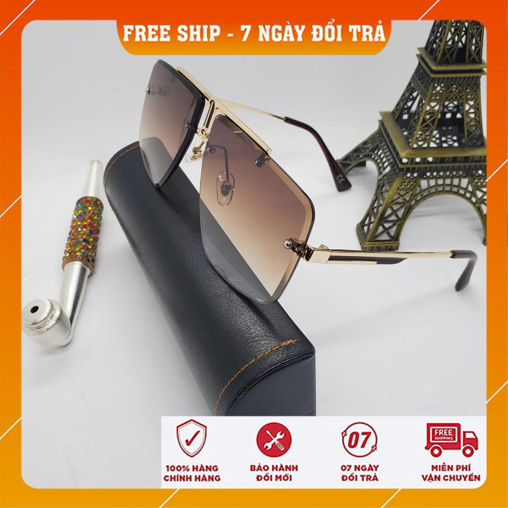 Kính Mát❤️FREESHIP❤️Kính Râm Thời Trang Nam Không Viền Mắt Vuông Hiện Đại Cao Cấp Phân Cực