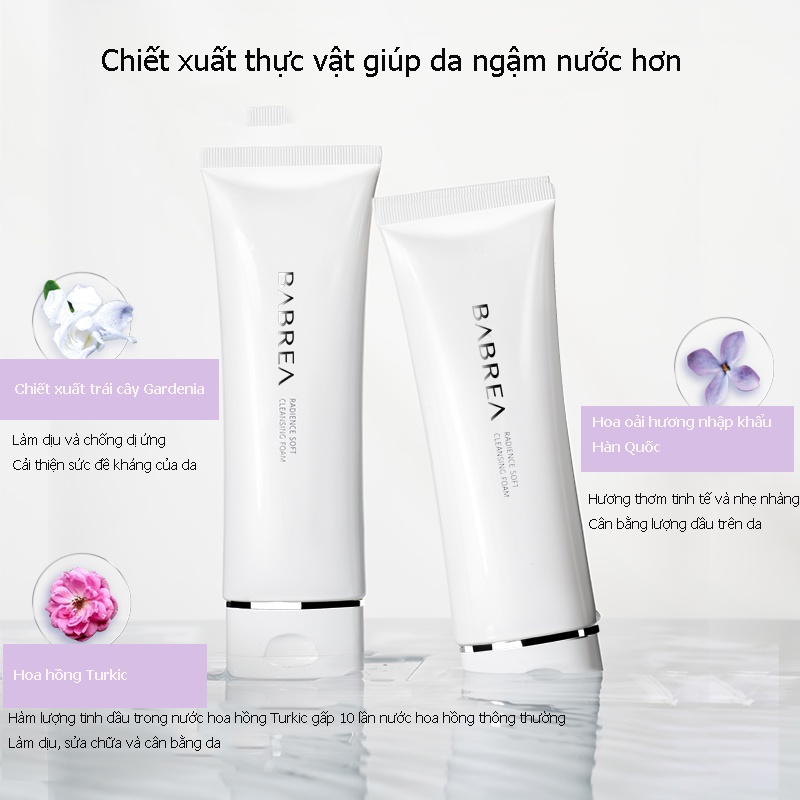 Sữa rửa mặt BABREA 120g chứa Amino Acid làm sạch sâu kiềm dầu không gây kích ứng tiện dụng