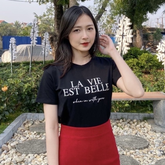 Áo thun HaLan La Vie phông cotton cao cấp sang xịn mịn chính hãng