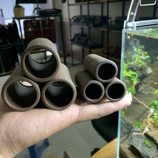 Hang gốm trú ẩn cho tép- cá pleco ( Loại 3 lỗ )
