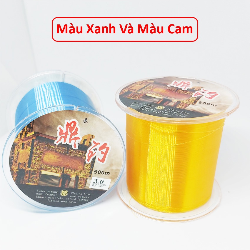 Cuộn 500m cước lụa Nhật Bản cao cấp mềm mại siêu bền tải trọng lớn cắt nước nhanh chống xoăn và tự làm thẳng