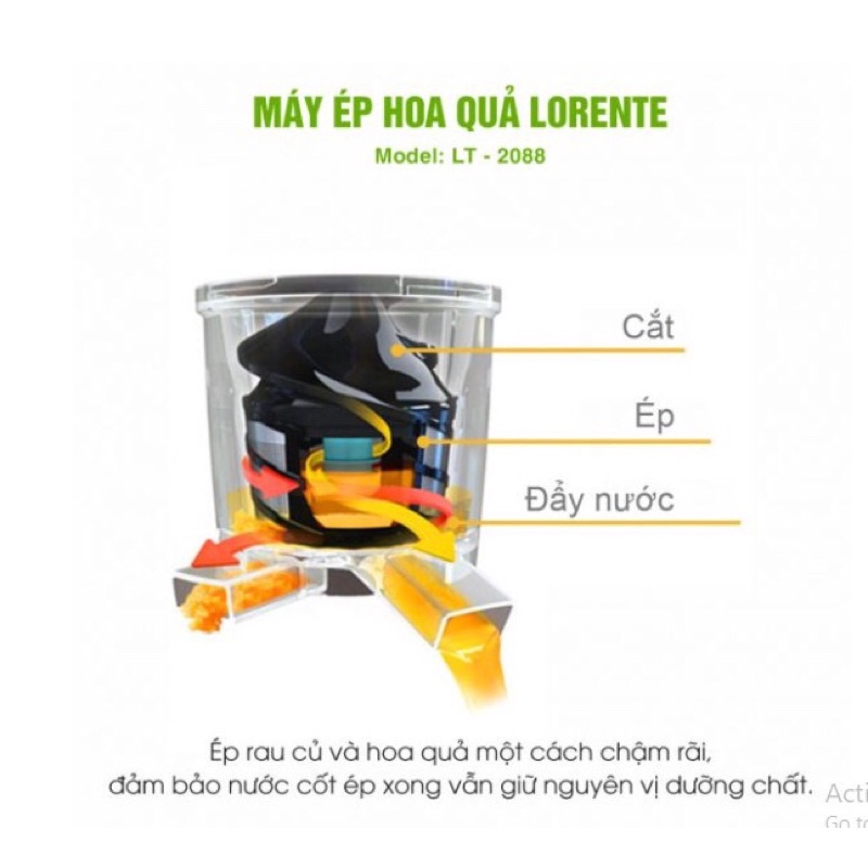 CHÍNH HÃNG-MÁY ÉP CHẬM LORENTE LT200-CÓ BẢO HÀNH