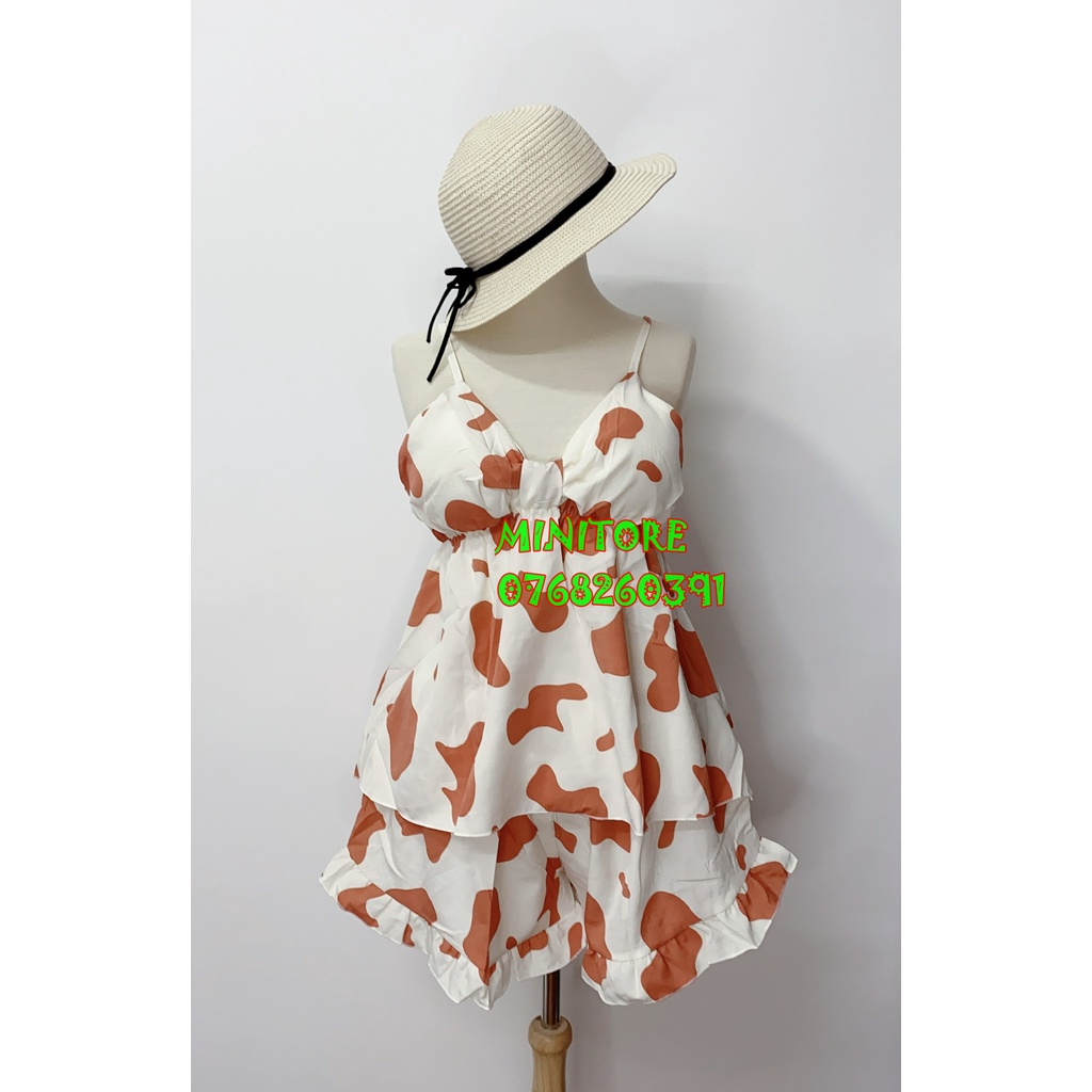 [60kg - 90kg] BIGSIZE LỤA HỌA TIẾT BÒ SỮA, VẢI LỤA MỀM MỊN MÁT MẶC NHÀ MẶC NGỦ BAO THÍCH