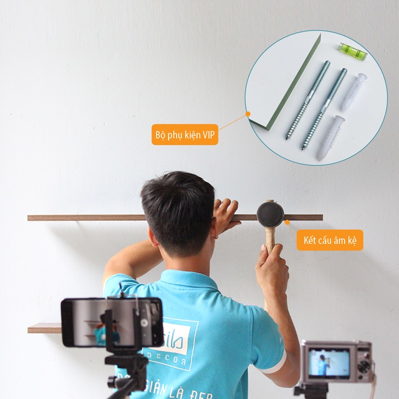 Kệ Trang Trí Treo Tường Dài 90cm Thương Hiệu SIB Decor Đơn Giản, Tinh Tế Với Kết Cấu Chịu Lực Giấu Chân