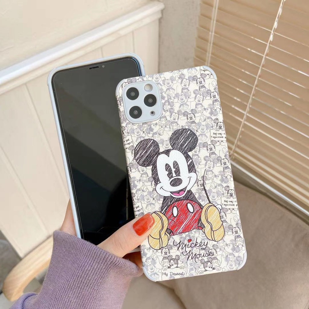 Ốp Điện Thoại Họa Tiết Chuột Mickey Minnie Vẽ Tay Kiểu Retro Xinh Xắn | BigBuy360 - bigbuy360.vn