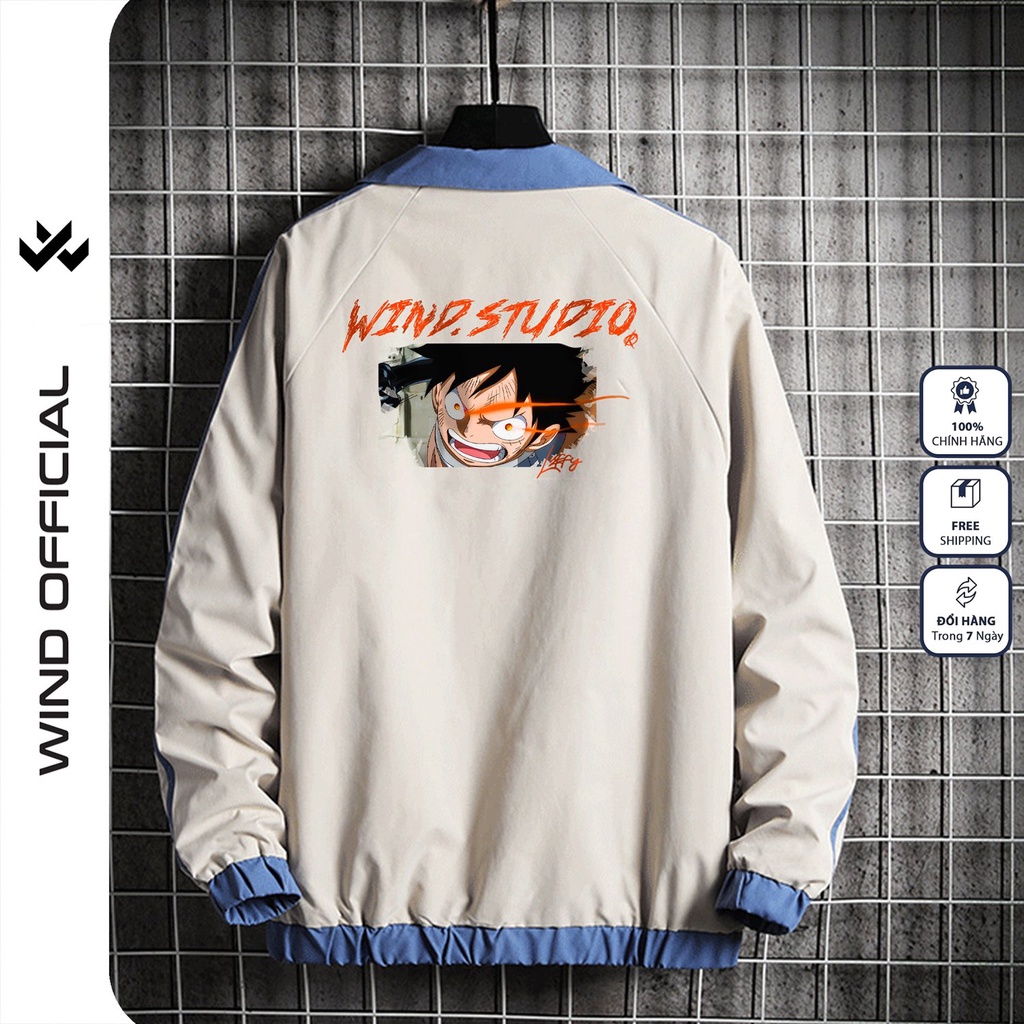 Áo khoác dù WIND unisex form rộng LUFFY cardigan thời trang nam nữ oversize ulzzang