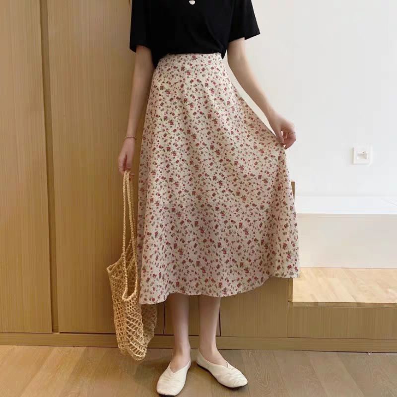 [Chân váy hoa nhí vintage] Váy hoa nhí, chân vái dài họa tiết hoa nữ tính ulzzang | BigBuy360 - bigbuy360.vn