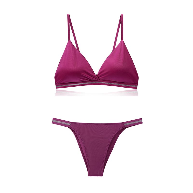 Bộ đồ lót màu trơn không đường may quyến rũ cho nữ