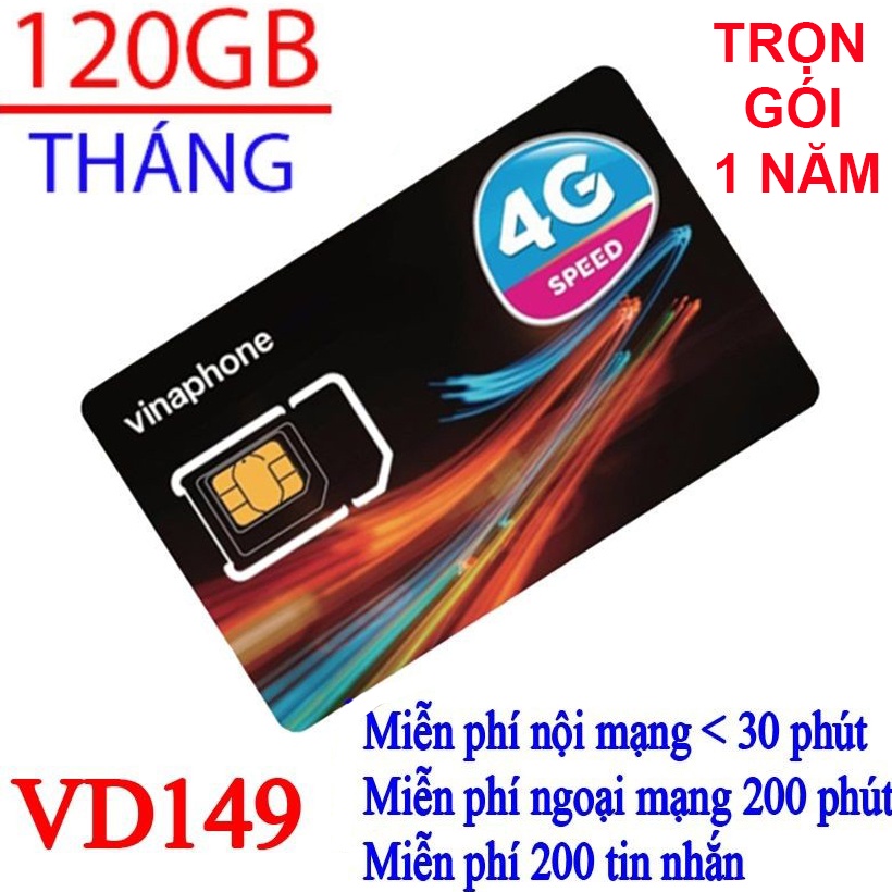 SIM 4G vinaphone trọn gói 1 năm VD89/D60G/VD149/Fhappy trọn gói 1 năm không cần nạp tiền