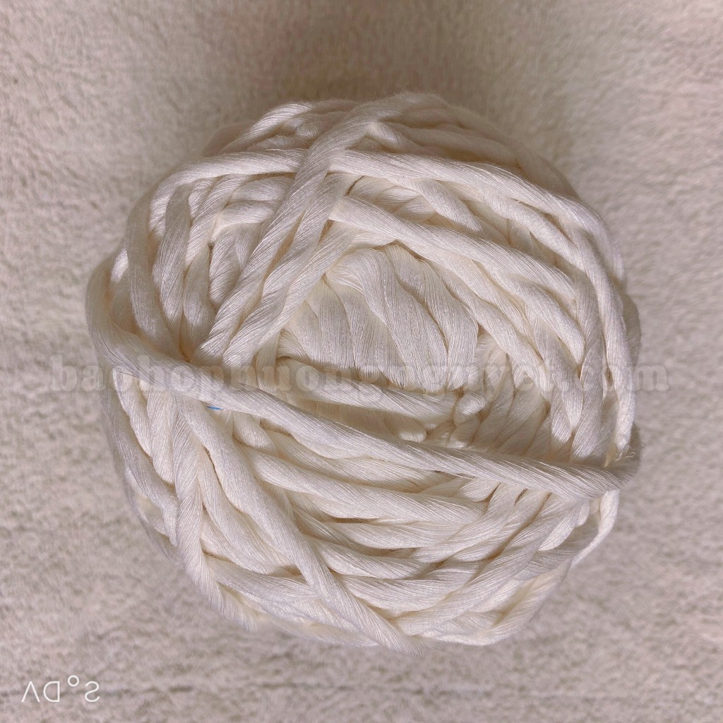 Dây thừng macrame 1 xoắn cotton màu kem sữa