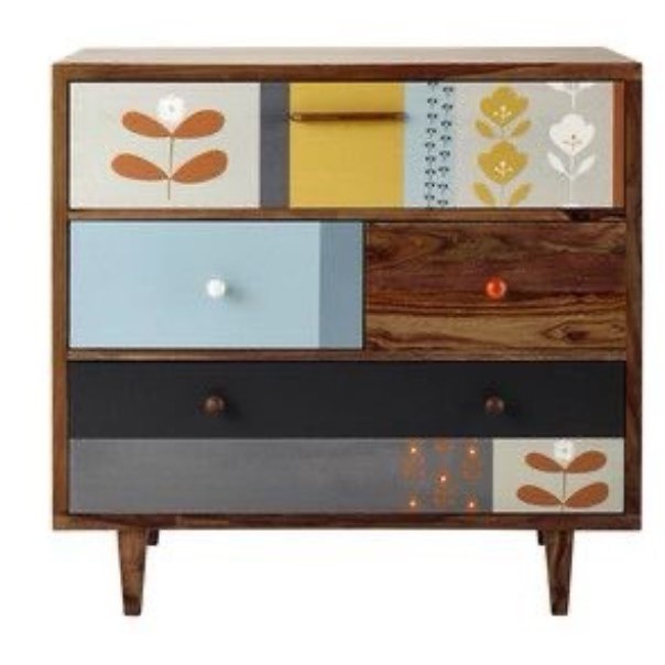 Tủ gỗ decor đựng đồ phòng khách phong cách vintage nhiều ngăn kéo