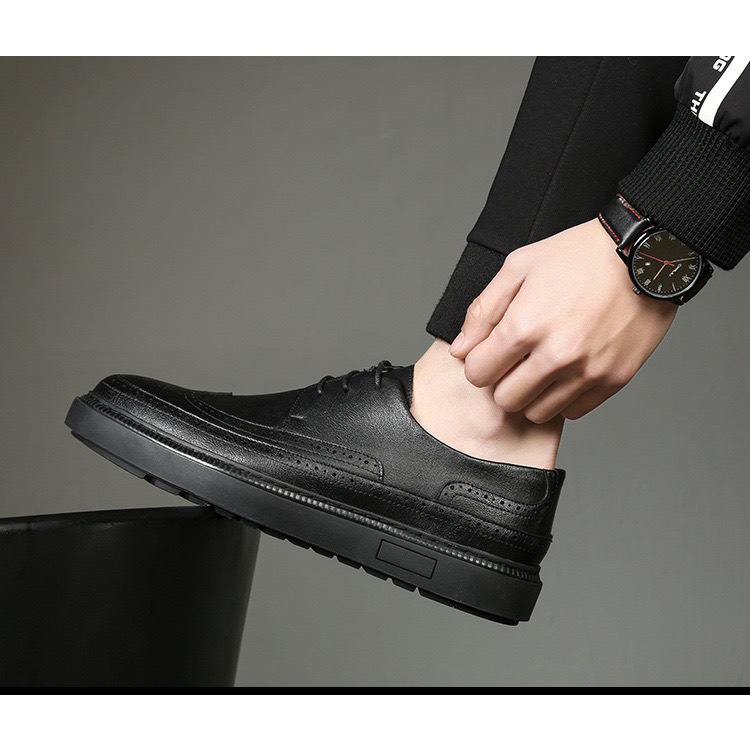 Giày Tây Nam Da Bò Nguyên Tấm, Modern Derby HandMade Cao Cấp CN037