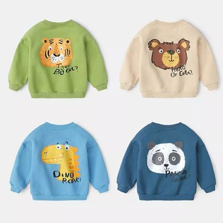 (Xả lỗ) áo thu đông cho bé áo dài tay cho bé trai bé gái da cá hình động vật ngộ nghĩnh