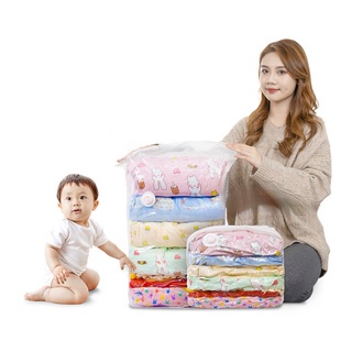 Túi Nén Chân Không Có Đáy Vuông Đựng Quần Áo Chăn Màn Tiện Dụng Không Cần Bơm Tiết Kiệm Không Gian